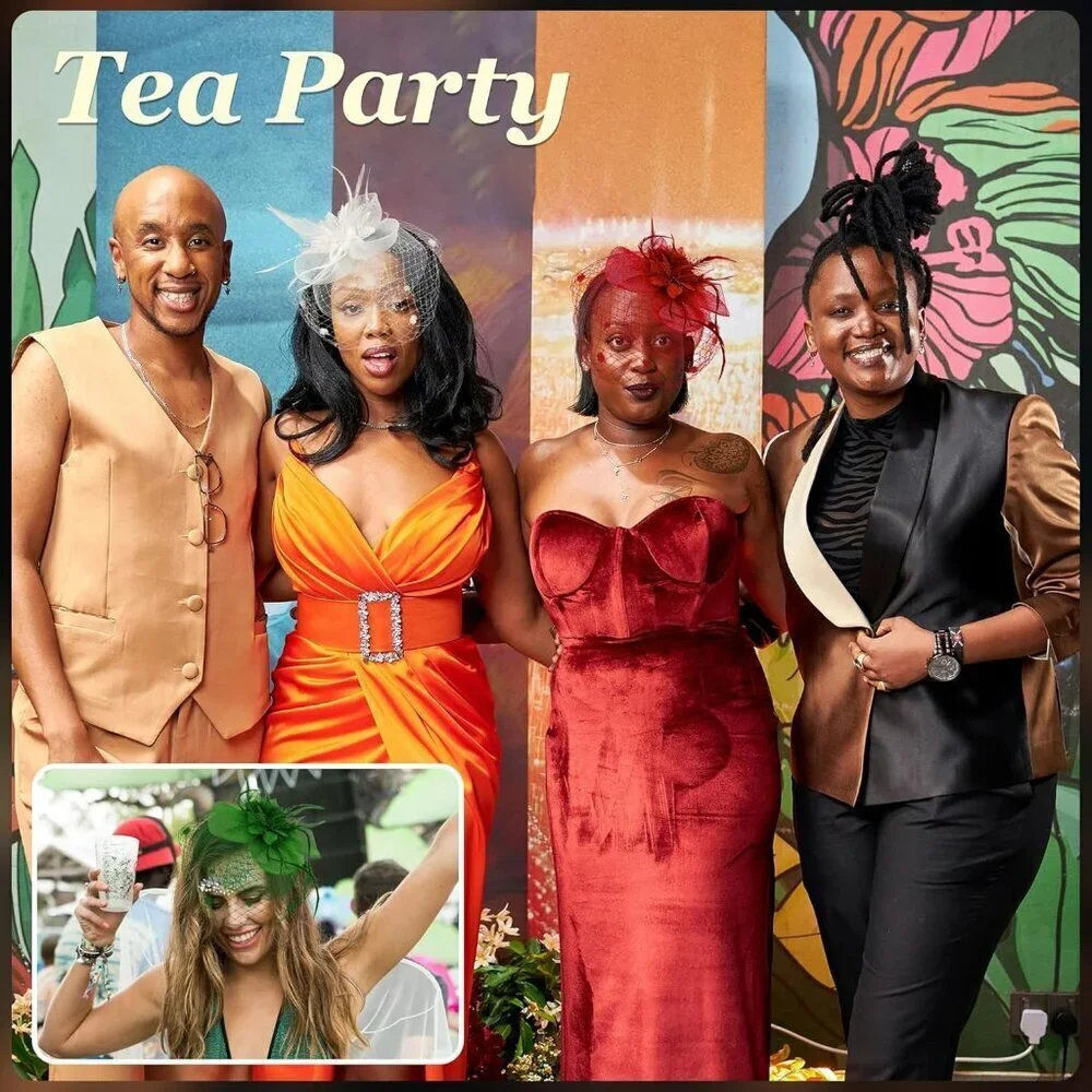 Women Fascinators Hat Feather Mesh Vintage Lace Tea Party Headband Clip